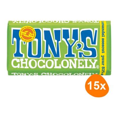 Tony's Chocolonely - Puur Amandel Zeezout - 15x 180g
