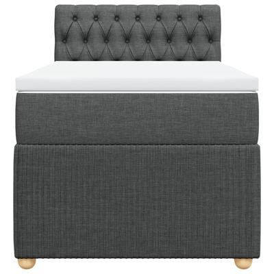 Boxspring met matras stof donkergrijs 90x190 cm