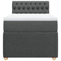 Boxspring met matras stof donkergrijs 90x190 cm - thumbnail