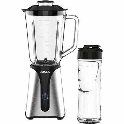 Blender - JOCCA - 350 W - 1 L glazen kom - 600 ml fles - Zwart