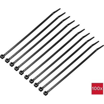 TRU COMPONENTS TC-12523668 Kabelbinder 200 mm 4.6 mm Zwart 100 stuk(s)