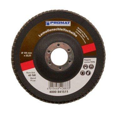 Promat/Tecwerk Lamellenslijpschijf | d. 125 mm korreling 120 conisch | staal/hout normale korund - 4000841514 Promat/Tecwerk Lamellenslijpschijf | d. 125 mm korreling 120 conisch | staal/hout normale korund - 4000841514