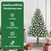 VidaXL Kerstboom met 300 led met standaard groen 180 cm pvc - thumbnail