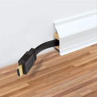 Manhattan 355636 HDMI-kabel HDMI Aansluitkabel HDMI-A-stekker, HDMI-A-stekker 5.00 m Zwart 4K UHD, Afgeschermd (dubbel), Plat, Platte uitvoering - thumbnail