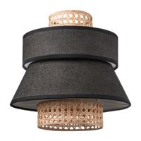 Home sweet home lampenkap Cane weave - linnen / zwart - thumbnail