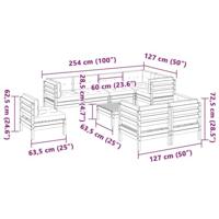 9-delige Loungeset met kussens massief douglas vurenhout - thumbnail