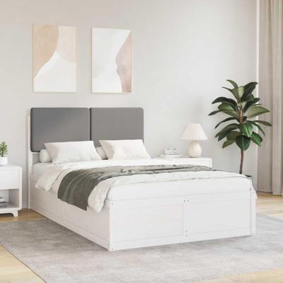 Bedframe met Gevoerd Hoofdgedeelte Lichtgrijs 120 x 190 cm