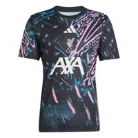 adidas Liverpool Pre-Match Trainingsshirt 2025-2026 Zwart Donkergroen Lichtroze - thumbnail