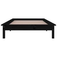 Bedframe LED massief hout zwart 75x190 cm - thumbnail