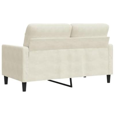 Tweezitsbank 120 cm fluweel crèmekleurig