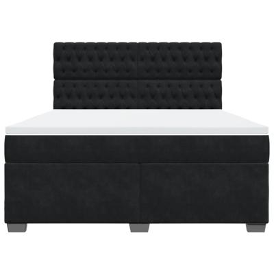 Boxspring met matras fluweel zwart 120x200 cm - thumbnail