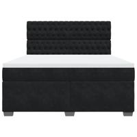 Boxspring met matras fluweel zwart 120x200 cm - thumbnail