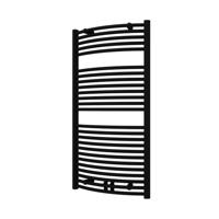 Handdoekradiator Palimi Gebogen 1175 x 600 mm Mat Zwart - thumbnail