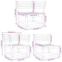 5-delige Loungeset met kussens massief grenenhout wasbruin - thumbnail