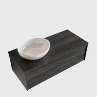 Badkamermeubel BWS Madrid Antraciet 100 cm met Topblad en Keramische Waskom Links (1 kraangat) - thumbnail