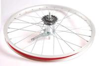 Achterwiel 20 x 1.75 aluminium met Favorit remnaaf - zilver - thumbnail