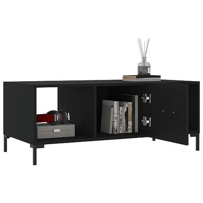 Salontafel 102x50x40 cm bewerkt hout zwart Salontafel 102x50x40 cm bewerkt hout zwart