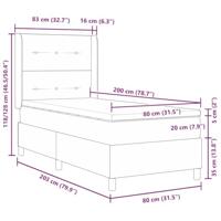 Boxspringbed met matras fluweel donkergrijs 80x200 cm - thumbnail