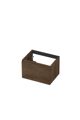 INK - Onderkast 1L Greeploos Houten Keerlijst Fineer - 600x450x400 Mm - Chocolate Fineer