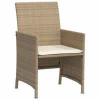 3-delige Bistroset met kussens poly rattan beige - thumbnail