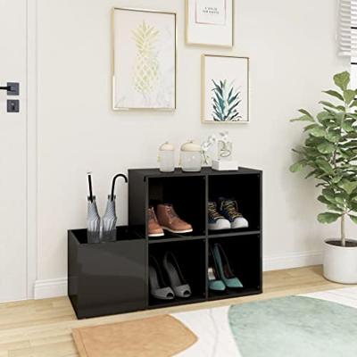 VidaXL Opbergkast 105x35,5x70 cm bewerkt hout hoogglans grijs