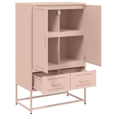 Hoge kast 68x39x111,5 cm koudgewalst staal roze