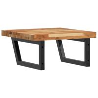 Badkamer wandschap staal en massief acaciahout - thumbnail