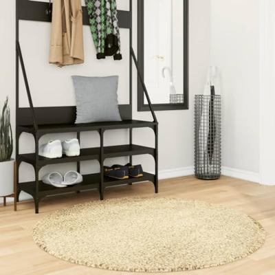 VidaXL Vloerkleed pamplona shaggy hoogpolig modern ø 120 cm goudkleur VidaXL Vloerkleed pamplona shaggy hoogpolig modern ø 120 cm goudkleur