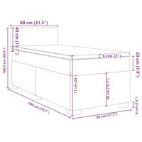 Boxspring met matras stof taupe 80x200 cm - thumbnail