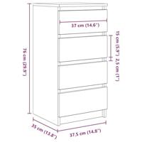 Dressoir 37,5x35x76 cm bewerkt hout grijs sonoma eikenkleurig - thumbnail