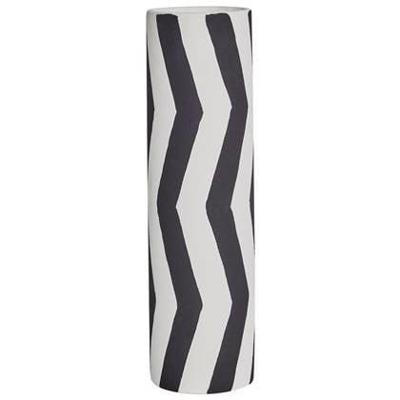 Beliani - GOBY - Bloemenvaas - Wit|Zwart - Steengoed