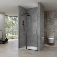 Nisdeur Van Rijn ST02 78x200 cm Draaideur 6 mm Met Vaste Wand 8mm Zwart - thumbnail