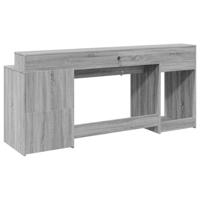 Bureau met LED-verlichting 200x55x91 cm hout grijs sonoma eiken - thumbnail
