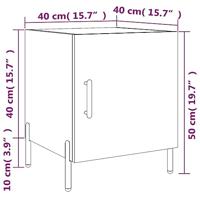 Nachtkastjes 2 st 40x40x50 cm bewerkt hout bruin eikenkleur - thumbnail