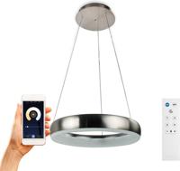 Smart LED Hanglamp rond 60 cm - Bedienbaar met afstandsbediening en app - White & Color - Zilver - thumbnail
