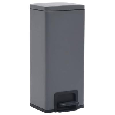 VidaXL Pedaalemmer met anti-vingerafdruk 30 l rvs grijs