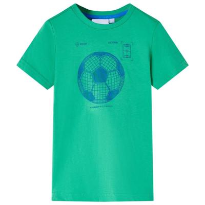 Kindershirt met voetbalprint 92 groen Kindershirt met voetbalprint 92 groen