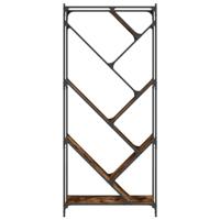 Boekenkast 79x30x180 cm bewerkt hout en metaal gerookt eiken - thumbnail