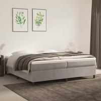 Boxspring met matras fluweel lichtgrijs 200x200 cm - thumbnail