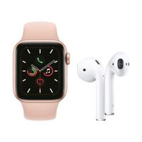 Refurbished Apple Watch Series 5 40mm Roségoud + Apple AirPods 2 met oplaadcase - thumbnail