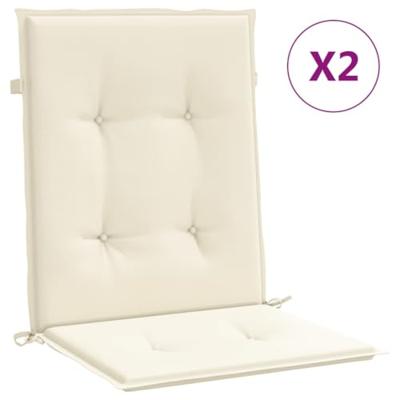 VidaXL Tuinstoelkussen lage rug 2 st 100x50x3 cm oxford stof crème