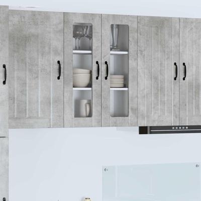 Keukenkast aan de muur Beton Grijs 60 x 31 x 80 cm Bewerkt hout Keukenkast aan de muur Beton Grijs 60 x 31 x 80 cm Bewerkt hout