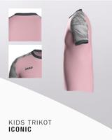JAKO 4224K Shirt Iconic Km Kids - Dusky Pink/Zachtgrijs/Antra Light - 128 - thumbnail