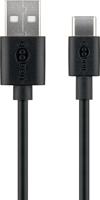 Goobay USB-C laadkabel 3m zwart - 9550320 - thumbnail