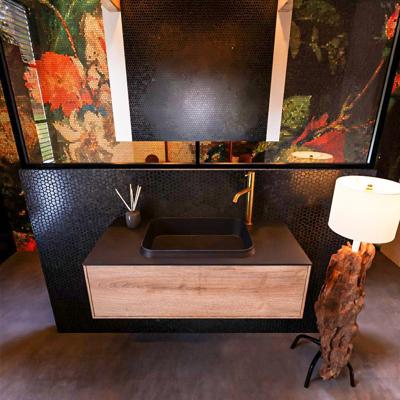 Badkamermeubelset Mondiaz Erin 100 cm met 1 Lade met RIDGE Wastafel Midden Urban met 1 kraangat Greeploos Mat Washed Oak Badkamermeubelset Mondiaz Erin 100 cm met 1 Lade met RIDGE Wastafel Midden Urban met 1 kraangat Greeploos Mat Washed Oak