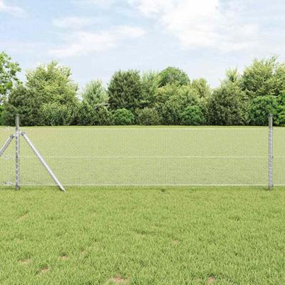 VidaXL Afrasteringspaal zilver 25 x 0,6 m (13 mm gaas) staal