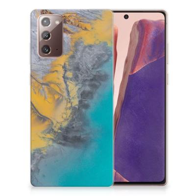 Samsung Note 20 | TPU | Siliconen hoesje | Marble Blue Gold