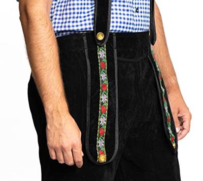 Lederhose Johann Zwart Kort