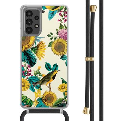 Samsung Galaxy A13 4G hoesje met zwart koord - Sunflowers