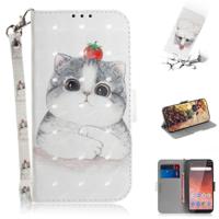3D gekleurde tekening schattig Cat patroon horizontale Flip lederen case voor Nokia 1 Plus met houder & card slots & portemonnee - thumbnail
